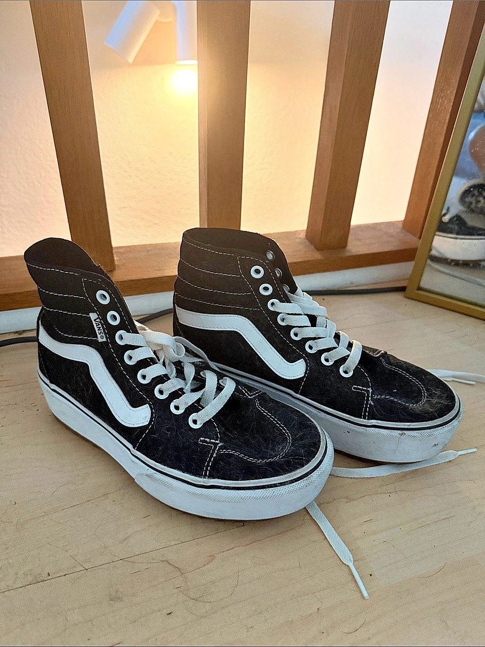 Vans Sk8-Hi High-Top platform Sneakers Black & White US 6.5